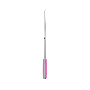 Ciseaux à cuticules Tegra Surgical, manche rose, acier inoxydable professionnel, pour droitiers, durables, pour la manucure - Product Image 2