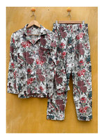 Ensemble de pyjama en coton indien à imprimé floral pour femmes - Saison été/printemps - Séchage rapide et doux - Manches longues