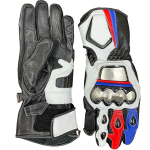Gants de course en cuir à doigts complets avec protection de la paume, fermeture auto-agrippante, antidérapants pour la conduite en extérieur, universels pour homme, toutes saisons, MOTOCROSS - Product Image 1