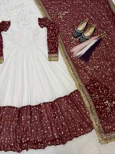 ชุดเดรส Anarkali ผ้าจอร์เจตต์เทียมดีไซน์ใหม่ล่าสุด พร้อมสไตล์หรูหราทันสมัย - Product Image 5