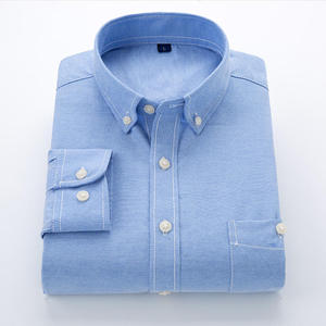 เสื้อเชิ้ตแขนยาวผู้ชาย สีพื้น ปกติดกระดุม ผ้าป๊อปลิน 100% ผ้าฝ้าย ระบายอากาศได้ดี แขนยาวเต็มตัว เหมาะสำหรับใส่ในฤดูใบไม้ผลิ - Product Image 4