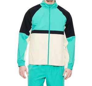 Veste coupe-vent américaine style streetwear d'été bicolore à col montant et fermeture éclair, imperméable, grande taille, avec blocs de couleur - Product Image 4