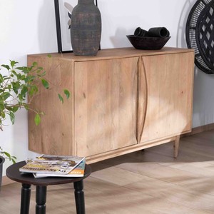 Vandana Autumn Aura <b>sideboard</b> in solid mango wood with 2 doors and integrated handles, Cabure design - Product Image 5