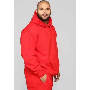 Ensemble de survêtement rouge pour homme, grande taille, en molleton de coton, coupe ample, style streetwear, survêtement de sport surdimensionné - Product Image 2