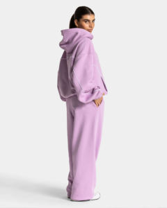 Ensemble de survêtement pour femme, streetwear d'hiver, à capuche, 2 pièces, surdimensionné, respirant, 100% coton - Product Image 6