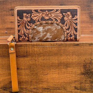 2025กระเป๋าสตางค์หนังแท้พร้อมสายคล้องข้อมือสำหรับผู้หญิงใช้ได้หลายฟังก์ชันดีไซน์ลายดอกไม้หรูหราหนังวัวสุดพิเศษ - Product Image 5