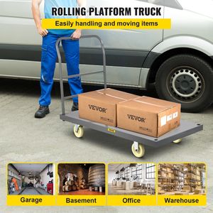 Autocarro a mano con piattaforma da 2000 libbre da 47 \ "X 24 \" X 32 \ "per attrezzature per carico e stoccaggio - Product Image 2
