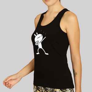 Camisetas sin mangas para mujer, personalizadas con gráficos, de algodón, para exteriores, de verano, informales, con cuello redondo, espalda cruzada, para gimnasio, correr, con tejido acanalado para entrenamiento. - Product Image 5