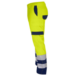 Pantalon de travail haute visibilité pour homme, bandes réfléchissantes, coupe droite, en velours côtelé mi-lourd, polyester, imperméable, respirant, écologique - Product Image 3