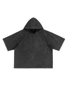 Camiseta de Mezclilla Oversize para Hombre, Manga Corta, Color Sólido, Estilo Urbano, Tejido de Algodón Transpirable, Anti-Pilling, 240g - Product Image 1