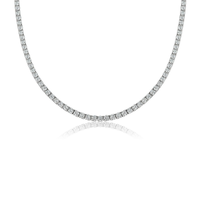 Bijoux fins, collier de style hip-hop plaqué or avec diamants de laboratoire certifiés IGI, coupe ronde brillante, pour femmes et hommes