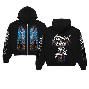 Premium High Quality Unisex <b>Black</b> Zip <b>Hoodie</b> Solid 100% Cotton Fleece Oversized Eco-Friendly Waterproof Breathable Sweatshirt - Product Image 1
