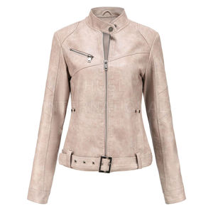 Chaqueta de Cuero Vintage para Mujer, Superventas, con Forro de Nailon Transpirable, Ecológica, Resistente al Viento, Diseño OEM Personalizado con Logotipo - Product Image 1
