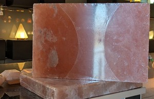 Tabla de Queso Rectangular Tallada en Sal Rosa del Himalaya con Soporte de Acero Inoxidable, Plato de Servir de Piedra Pulida, Feng Shui - Product Image 4