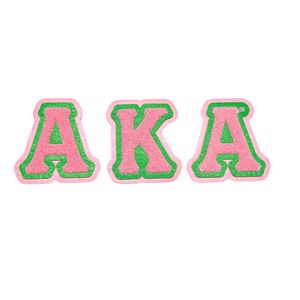 Patch en chenille Alpha <span class=keywords><strong>Kappa</strong></span> Alpha rose, vert et blanc, brodé, avec lettres appliquées, pour veste, <span class=keywords><strong>sweat</strong></span>-shirt, chapeau, vêtements - Product Image 1