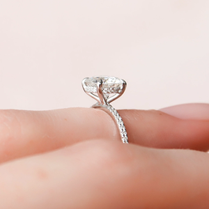 แหวนหมั้นเพชรทรงกลมเพาะเลี้ยงในห้องปฏิบัติการ ทอง 14K แบบหนามเตย สำหรับผู้หญิง เครื่องประดับแทนเพชร - Product Image 4