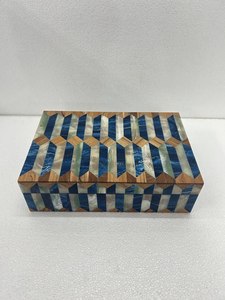 Boîte de rangement pour bijoux en résine avec incrustation de nacre décorative - Faite à la main, taille/forme/couleur personnalisables, haute qualité, vente en gros, mariage - Product Image 5