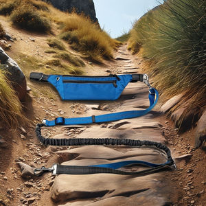 สายจูงสุนัขแบบแฮนด์ฟรีพร้อมกระเป๋าคาดเอวสำหรับวิ่งจ๊อกกิ้ง เชือกไนลอนคุณภาพสูง สายรัดปรับได้ทุกขนาด ซักมือได้ - Product Image 3