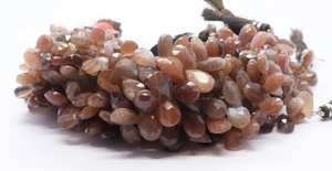 Perles de pierre de lune naturelle AAA en forme de poire facettées 8x12MM, pierres précieuses de pierre de lune en forme de poire pour la fabrication de bijoux - Product Image 3