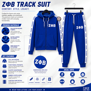 Vêtements grecs GA-2005 Zeta Phi Beta Sorority, survêtement brodé pour femmes en polaire nylon/coton, grande taille, séchage rapide, respirant - Product Image 5