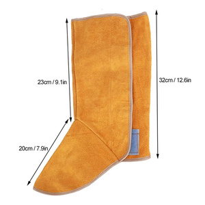 Couvre-chaussures de soudeur en cuir de vachette robuste, protection personnelle, résistant à l'abrasion, pour la construction, la lutte contre les incendies et le soudage - Product Image 5