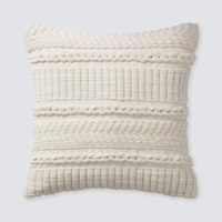 Coussin de canapé décoratif en laine tressée à la main, motif géométrique rayé rectangulaire, style américain moderne, pour chambre et décoration intérieure