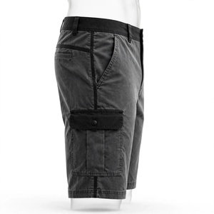 Pantalones Cortos Cargo de Mezclilla para Hombre con Logotipo Personalizado, Tallas Grandes, Cintura Media, Cierre de Botones, Color Sólido, Estilo Workwear, Largo Bermuda - Product Image 2