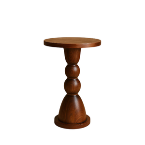 <b>Round</b> Wooden Coffee <b>Table</b> With Tapered Base Midcentury Modern Handmade Living Room Furniture Handmade <b>Side</b> <b>Table</b> - Product Image 1