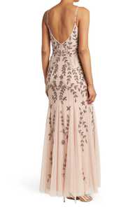 Elegant Beaded Sequin Floral <b>Embroidered</b> <b>Tulle</b> Strapless Off-the-shoulder Sleeveless A-Line Maxi Eco-Friendly Anti-Wrinkle - Product Image 5
