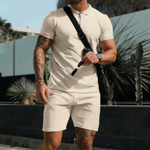 Ensemble Polo et Short Homme à Manches Courtes – Tenue Formelle Sportive d'Été Coupe Ample Couleur Unie Tricoté 100% Coton - Product Image 4