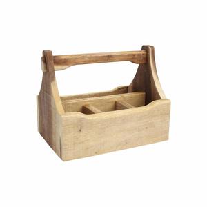 Cesta de Almacenamiento Rústica de Madera con Asa, Caja Organizadora de Madera Hecha a Mano al por Mayor para Cocina, Jardín y Decoración del Hogar - Product Image 4