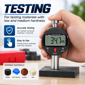 เครื่องวัดความแข็งแบบดิจิตอล Digital Shore A Durometer 0-100HA หน้าจอ LCD หัววัดสแตนเลส - มีบริการ OEM - Product Image 5