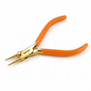 Outils artisanaux pour bijoux, pince à bec rond de 120 mm en acier inoxydable, pince à boucler le fil, poignée en PVC personnalisée, pince à bijoux pour la création de bijoux - Product Image 1