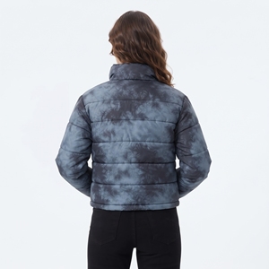 Women Puffer Jacket Latest Style Cropped Padded Winter Outerwear Tie Dye Sublimation Customizable Winter <b>Coat</b> - Product Image 4