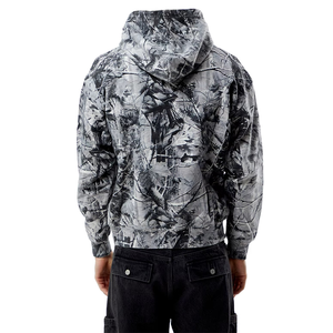 Sudadera con Capucha de Algodón Mezclado con Estampado de Camuflaje Gris y Negro, Sudadera con Capucha Estilo Urbano, Fabricante Mayorista OEM ODM Personalizado - Product Image 2