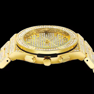 Steel Light Contemporary iced out Moissanite Diamond Quartz Watch for Men with Durable Build and Sleek Style - Product Image 2