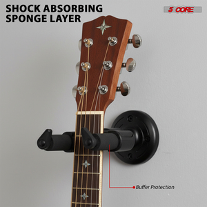 Soporte de Pared para Guitarra 5Core, Gancho con Base de Plástico y Espuma, Acolchado Suave, Ajustable y Giratorio con Sensibilidad - Product Image 2