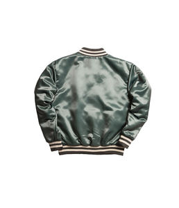 Vestes bomber en satin personnalisées en gros, vestes bomber en satin de soie brodées, vestes varsity en satin pour hommes - Product Image 2