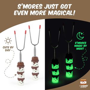 Set di 4 Bastoncini Telescopici Extra Lunghi Luminosi al Buio per Arrostire Marshmallow e Accendere il Fuoco per S'mores - Product Image 4