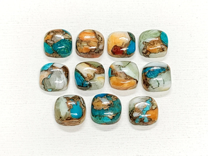 Cabujones de Turquesa Oyster Copper en Forma de Cojín, Piedra Preciosa de 8*8 mm, 100% NATURAL, para la Fabricación de Joyería a Precio de Mayoreo - Product Image 4