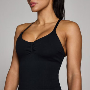 Women V Neck <b>Cross</b> Strappy Back Compression Jersey Breathable Quick Dry Seamless Yoga Gym Active Sports Fitness Running Wear - Product Image 4