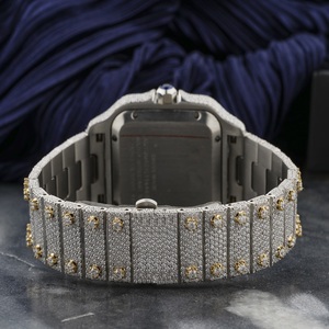 Iced Out Moissanite <b>Watch</b> Two Tone Gold Silver Arabic Dial Hip Hop Jewellery Luxury Bustdown Statement <b>Watch</b> - Product Image 3