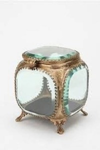 Clear Glass Jewelry <b>Box</b> with Metal Frame for <b>Vanity</b> Storage Necklace Display Glass <b>Box</b> Metal Frame Jewelry Organizer - Product Image 5