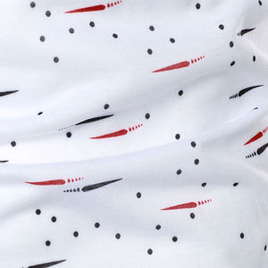 Men's White Knitted Polo Shirt With Red And Black Dot Pattern Casual Short Sleeve Summer <b>Top</b> - Product Image 5