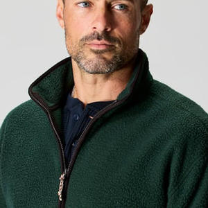 Suéter de punto personalizado para hombre, 100% algodón y lana, con media cremallera, chaqueta de punto con cremallera para hombre, fabricante de prendas de punto de China, suéter con logotipo personalizado - Product Image 6