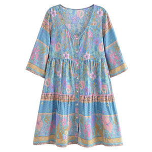 Mini vestido estampado para mujer, vestido informal de moda de verano - Product Image 3
