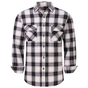 Chemise en flanelle 100% coton à carreaux pour hommes, chemise décontractée pour le travail en plein air, la coupe de bois - Product Image 2