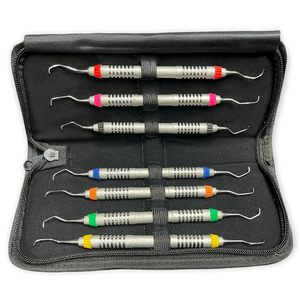 Ensemble de curettes Gracey 7 pièces, manuel, acier inoxydable allemand, certifié ISO 13485 CE, instrument dentaire avec poignée ergonomique - Product Image 1