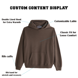 Custom Men Hoodie Purple Cotton Fleece Pullover Streetwear Plain Blank Sportswear Sialkot Factory Direct Premium Export Quality - Product Image 6