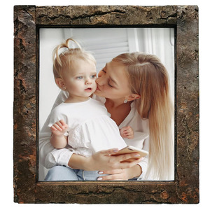 Tự Nhiên Handmade Gỗ Khung Ảnh Phong Cách Mộc Mạc Với Bất Vỏ Cây Thủy Tinh Hình Ảnh Khung Xoài Gỗ Hiển Thị Cho Wall Mount Hoặc Bàn - Product Image 1